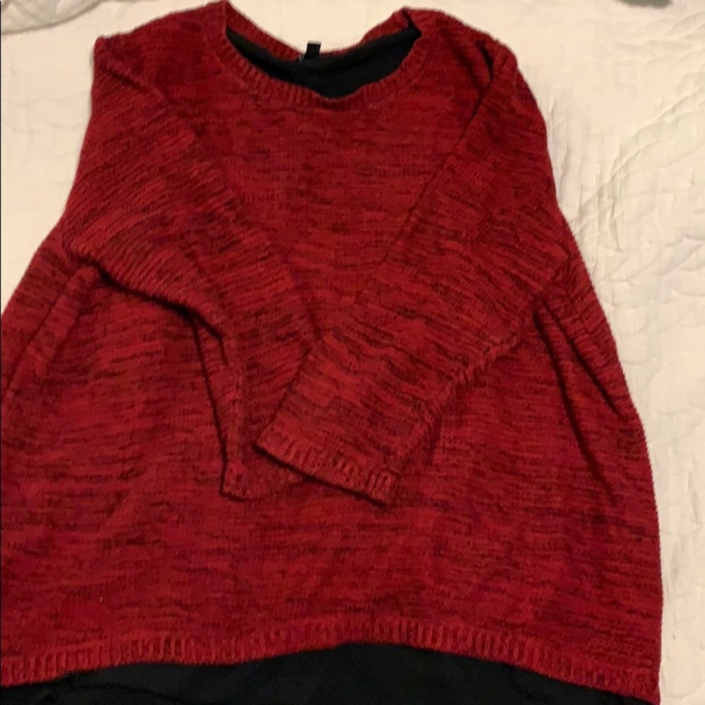 The Limited Asymmetrical red and black sweater